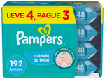 lenco-umedecido-pampers-cuidado-de-bebe-4-pacotes-com-48-unidades-cada - Imagem