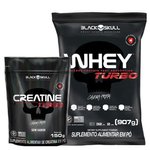 combo-de-suplementos-creatina-sem-sabor-refil-150g-whey-protein-turbo-907-black-skull - Imagem