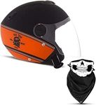 pro-tork-capacete-new-atomic-skull-riderosa-hd-fosco-60-pretolaranja - Imagem