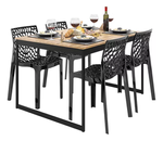 set-vintage-mesa-de-jantar-120x90-4-cadeiras-gruvyer-mesa-lamina-com-estrutura-preto-cadeiras-pretas-estilo-industrial - Imagem