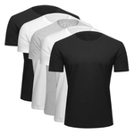 kit-camiseta-basica-masculina-c-5-pecas-pretobranco - Imagem