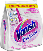 tira-manchas-em-po-vanish-crystal-white-oxi-action-400g-para-roupas-brancas-refil-economico - Imagem