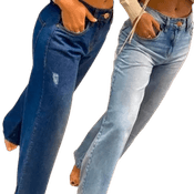 kit-2-calcas-pantalona-feminina-perna-larga-nova-moda-mulher - Imagem