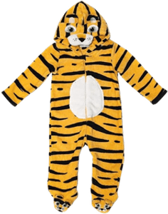 pijama-macacao-infantil-fleece-felpudo-de-biichinhos-12-meses-tigre - Imagem