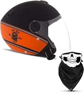 pro-tork-capacete-new-atomic-skull-riderosa-hd-fosco-60-pretolaranja - Imagem