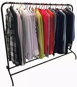 arara-para-roupas-com-sapateira-100-aco-suporta-90-cabides-135cm-altura-preta - Imagem