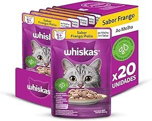 pack-racao-umida-whiskas-sache-frango-ao-molho-para-gatos-adultos-85-g-20-unidades - Imagem