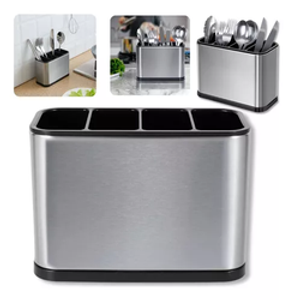 escorredor-porta-talheres-pia-silver-inox-ke-home-18x13cm-cor-aco-inox-brilhante - Imagem