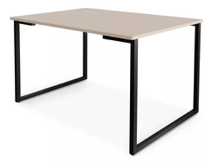 mesa-industrial-sala-jantar-e-escritorio-mdf-e-metal-cor-preto-off-white - Imagem