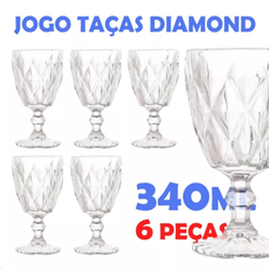 jogo-6-tacas-de-vidro-transparente-340ml-diamond - Imagem