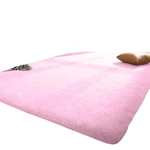 tapete-sala-quarto-100x150-shaggy-luxuoso-peludo-fofinho-rosa-casa-laura-enxovais - Imagem