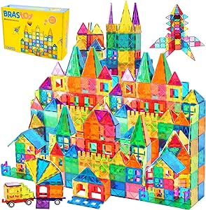 brastoy-blocos-de-montar-magneticos-construcao-brinquedo-infantil-educativo-steam-130pcs - Imagem