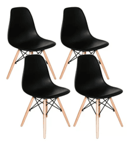 cadeira-de-jantar-decoreshop-charles-eames-dkr-eiffel-estrutura-de-cor-preto-4-unidades - Imagem