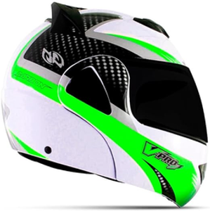 capacete-articulado-v-pro-jet-2-carbon-fundo-branco-58-viseira-fume-brancoverde - Imagem