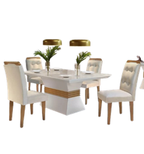 conjunto-sala-de-jantar-mesa-4-cadeiras-luisa-jwt - Imagem