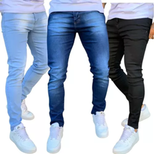 kit-3-calca-masculina-com-lycra-roupas-skinny-justa-premium - Imagem