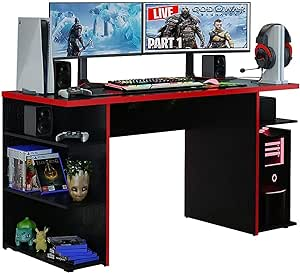 mesa-para-computador-gamer-madesa-9409-pretovermelho - Imagem