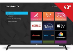 smart-tv-full-hd-43-polegadas-aoc-sistema-roku-tv-wi-fi-hdmi - Imagem