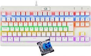 teclado-mecanico-gamer-redragon-dark-avenger-lunar-white-iiuminacao-rainbow-switch-azul-k568w-r - Imagem