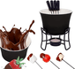 conjunto-fondue-em-ceramica-redondo-9-pecas-300ml-chocolate-queijo-3-velas-vermelho - Imagem