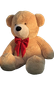 urso-gigante-pelucia-grande-teddy-110-metros-doce-de-leite-com-laco-vermelho - Imagem