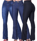 kit-3-calca-flare-feminina-cintura-alta-jeans-boca-de-sino - Imagem