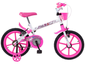 bicicleta-infantil-aro-16-track-bikes-pinky-wr-branca-e-rosa-com-rodinhas-e-cesta-freio-v-brake - Imagem