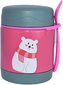 pote-termico-bebe-infantil-320-ml-aco-inox-com-garfo-bamboo-rosa - Imagem