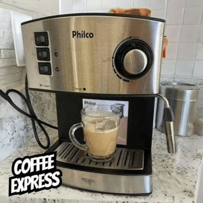 Cafeteira Philco Coffee Express 15 Bar Filtro Permanente Cor Preto/Prateado 220V