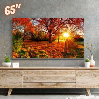 Smart Tv 65" Hq 4k Com Conversor Digital Externo 3 Hdmi 2 Usb Wi-fi Design Slim E Tela Frameless