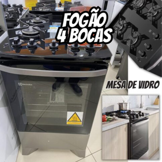 Fogão Electrolux 4 Bocas Efficient Com Perfectcook Prata