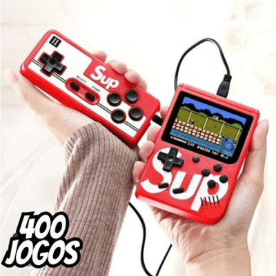 Vídeo Game Mini Portátil Sup 400 Jogos Retro Clássico Ligue Tv + Controle - Jogos na Memória Originais Pré-Carregados - Diversão Garantida Onde Quer Que Você Vá - Perfeito para Viagens