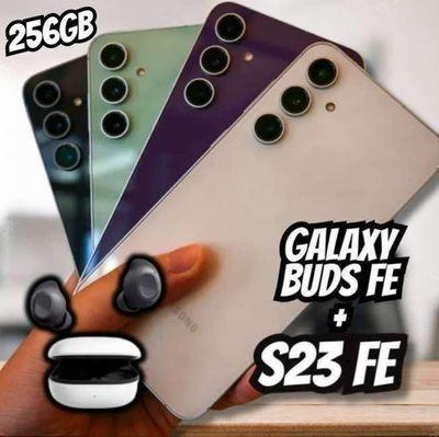 Samsung Galaxy S23 Fe 5g Smartphone Android 256gb - Creme + Galaxy Buds Fe Sem Fio Grafite