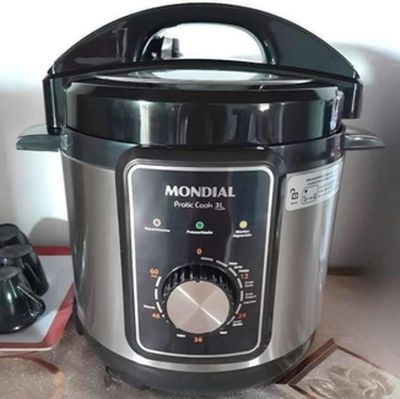 Panela de Pressão Elétrica Mondial, Pratic Cook 3L, 220V, Preto, 700W - PE-47-3L-I