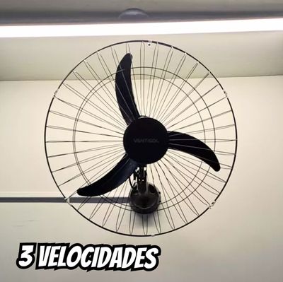 Ventilador Osc Parede 50cm Preto Grade Aco Bivolt Ventisol 127V/220V