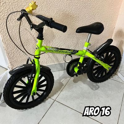 Bicicleta Infantil Aro 16 Track & Bikes Dino Neon Freio V-Brake