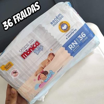 Fralda Turma Da Mônica Baby Tam. Rn Até 4,5kg - 36 Unidades