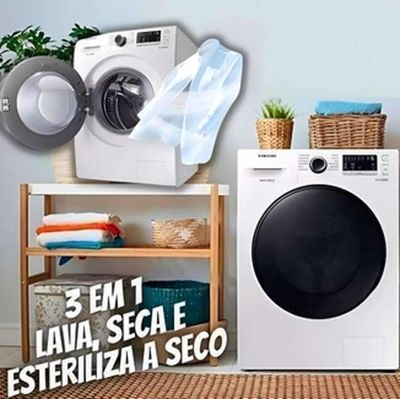 Lava E Seca Samsung 11kg Inverter - 3 Em 1 Água Quente E Fria Branca Wd11a4453bw