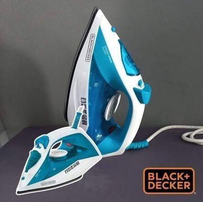 Black Decker Ferro de Passar Roupa, com Vaporizador, Base Antiaderente, Azul e Branco, Modelo FX2100, 220V