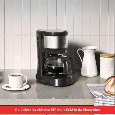 Cafeteira Elétrica Electrolux Efficient Ecm10 - 15 Cafés Preto E Granite Gray