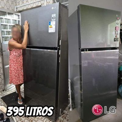 Geladeira Lg Frost Free Inverter 395l Duplex Cor Platinum Inox (gn-b392pqd) - 220v