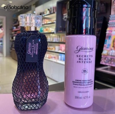 Combo Glamour Secrets Black Intense: Desodorante Colônia 75ml + Creme Hidratante Desodorante Corporal 200ml