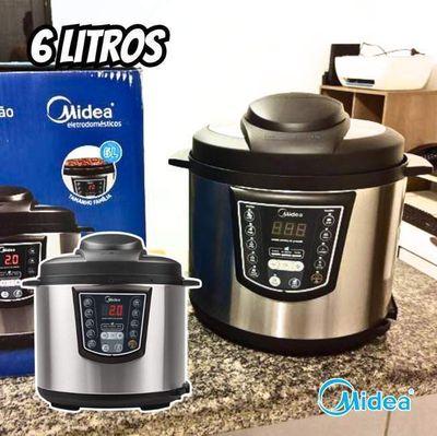 Panela De Pressão Elétrica 6l Digital, Inox/preto, 110v, Midea