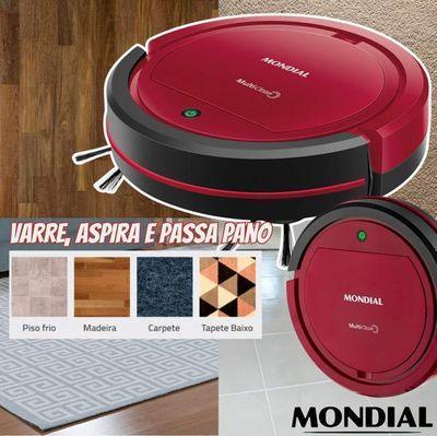 Robô Aspirador de Pó MultiClean, Mondial, Vermelho/Preto, 30W, Bivolt - RB-09