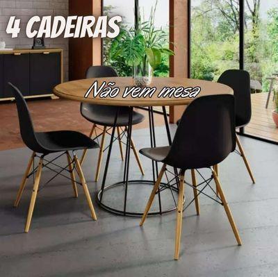 Cadeira de jantar Decoreshop Charles Eames DKR Eiffel, estrutura de cor preto, 4 unidades
