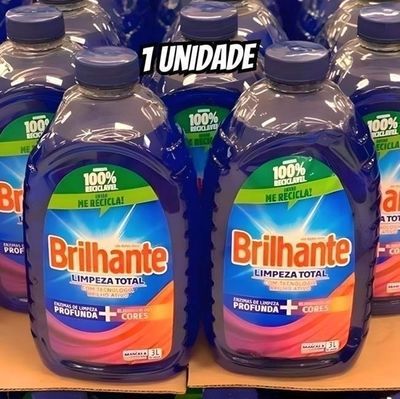 Sabão Líquido Lava Roupas Brilhante Limpeza Total - 3l