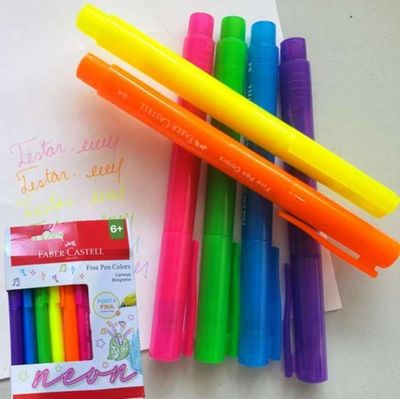 Faber-castell Fine Pen Colors - 6 Cores Neon, Modelo:fpb/es6nezf