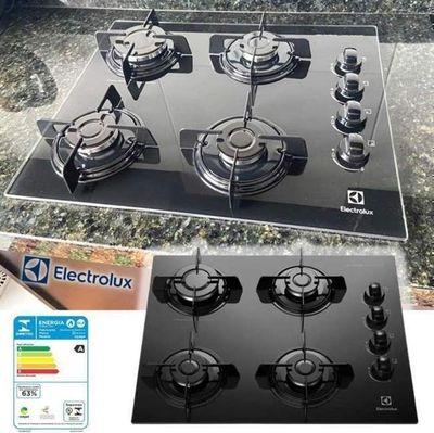 Cooktop a Gás Electrolux KE4GP 4 Bocas com Mesa de Vidro Temperado Bivolt - Preto