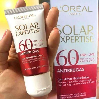 L'oréal Paris Protetor Solar Facial Antirrugas Fps60 Com Ativo Hialurônico Solar Expertise, 40g