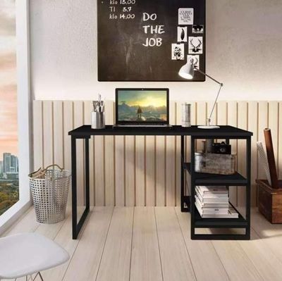 Escrivaninha Steel Mobile Star mdf/aco de 120cm x 74cm x 45cm preto